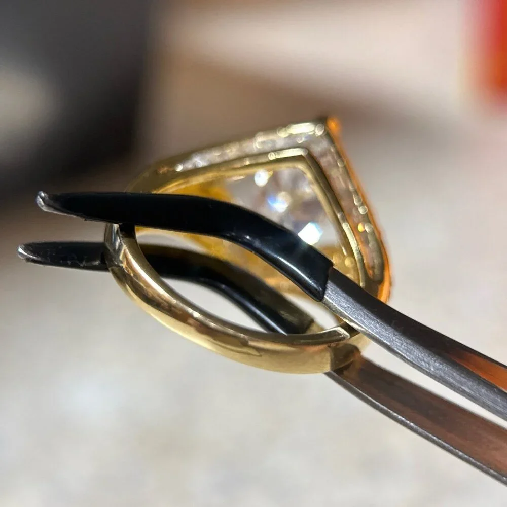 Dazzling 925 Gold Vermeil Cz Ring‎